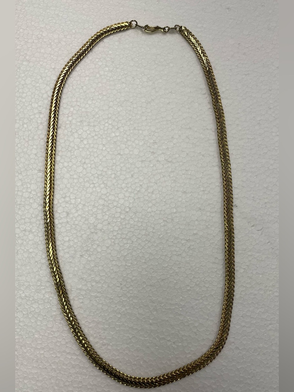 18KT Gold Plated Herringbone Chain Necklace Classic Quiet Luxury 20”
